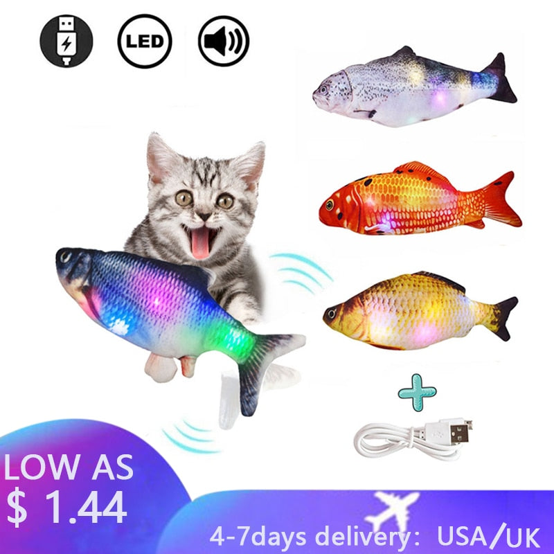30CM Electronic Pet Cat Toy Electric USB Charging Simulation Fish Toys for Dog Cat Chewing Playing Biting Supplies Dropshiping - TopCats.Store