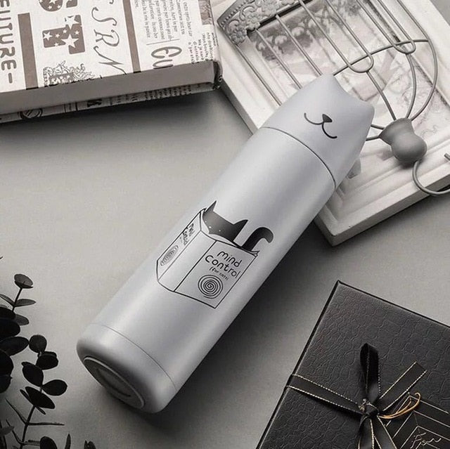 Cat Thermos for tea Stainless Steel 500Ml Water Insulated Bottle Vacuum Flask Hot Water Thermal Cooler Travel Coffee Mug Cup - TopCats.Store