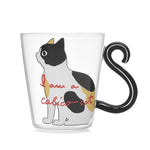 Cute Kitty Glass Water Cup Cat Tail Handle Mug Milk Tea Coffee Fruit Juice Mug Drinkware Home Office Cup Lovers Gifts - TopCats.Store