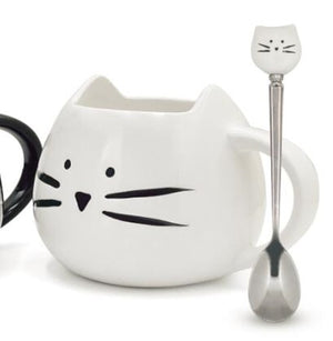 Ceramic Cute Cat Mugs With Spoon Coffee Tea Milk Animal Cups With Handle 380ml Drinkware Nice Gifts - TopCats.Store