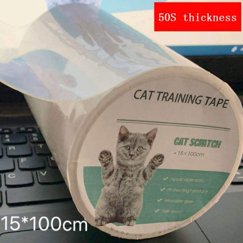 100*15cm Transparent Cat Anti-Scratch Tape Roll Furniture Guards Couch Protector Cat Scratch Prevention Clear Sticker For Sofa - TopCats.Store