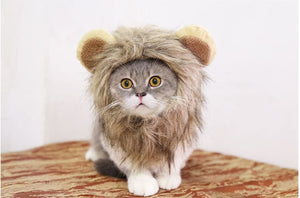2020 Funny Cute Pet Cat Costume Lion Mane Wig Cap Hat For Cat Dog Halloween Christmas Clothes Fancy Dress With Ears Pet Clothes - TopCats.Store