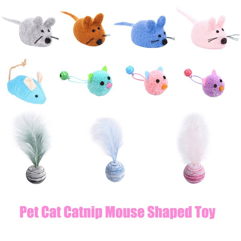 1PC Pet Cat Toy Plush Wool Ball Funny Catnip Mouse Shaped Toy Funny Interative For Kitten Catnip Pet Toy Cat Mouse Toys Supplies - TopCats.Store