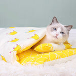 Dog House Cat Mat Kitten Beds Removable Dog Cat Bed Sleeping Bag Winter Warm Pet Lovely Foldable Kennel Nest - TopCats.Store