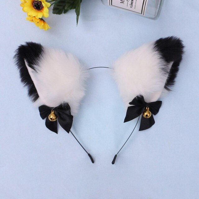 Cosplay Girl Plush Furry Cat Ears With Bell Hair Clip Cosplay Party Fox Long Fur Costume Hair Clip Halloween Gift Hair Accessory - TopCats.Store