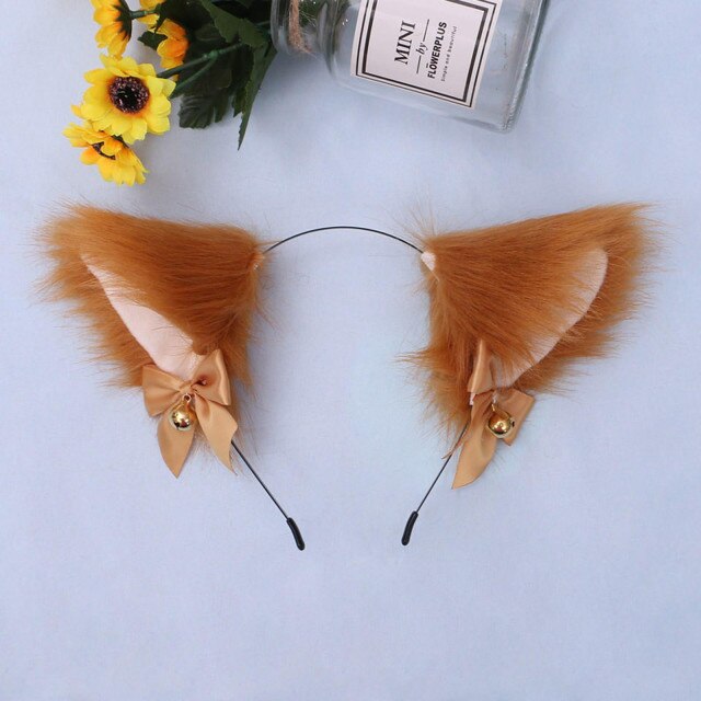 Cosplay Girl Plush Furry Cat Ears With Bell Hair Clip Cosplay Party Fox Long Fur Costume Hair Clip Halloween Gift Hair Accessory - TopCats.Store