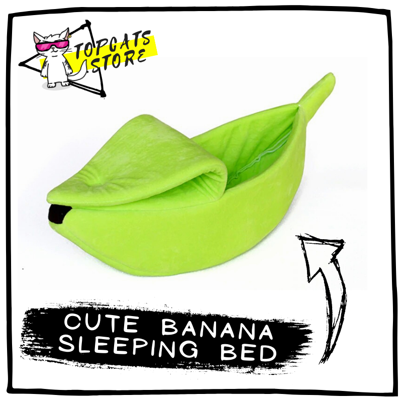 Banana Shape Cute Cat Bed 🍌 Warm Sleeping Nest 💤 [5 Colors] 🛍️ SALE! 🔥 - TopCats.Store